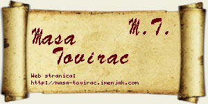 Maša Tovirac vizit kartica